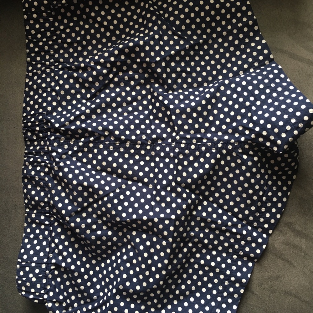 J.Crew sleep shorts cotton navy blue polka dot NWT